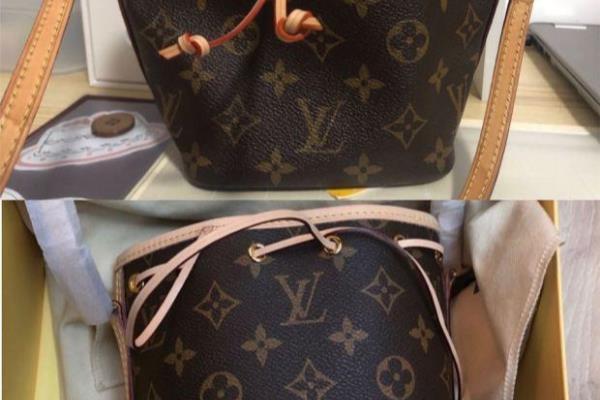 lv粉水桶包真假分析图.