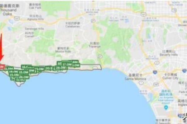杜兰特洛杉矶豪宅卫星地图.