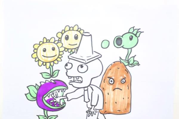 植物大战僵尸怎么画.
