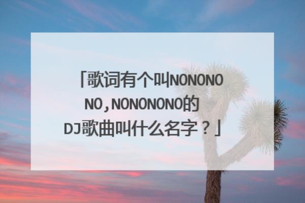 的士高nonono的那个曲叫什么名.