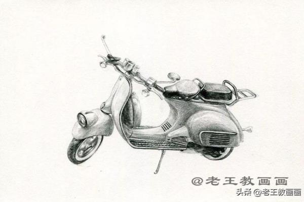摩托车怎么画.